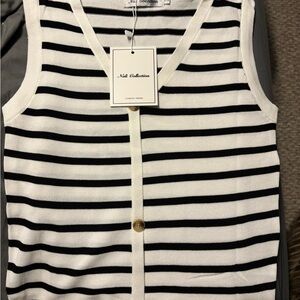 Nali Collection Black and White Striped Top